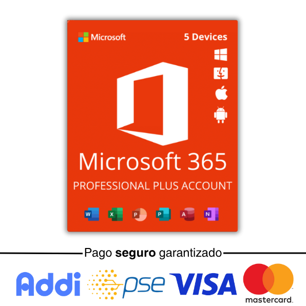 Licencia Microsoft Office 365 Pro 5 Dispositivos