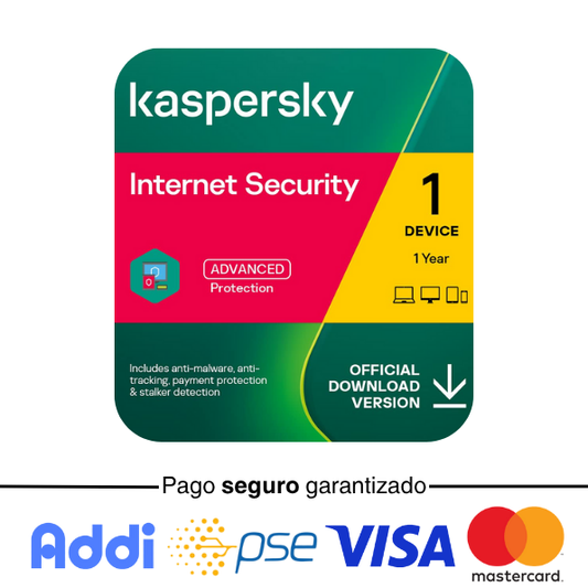 Licencia Kaspersky Internet Security 1 Dispositivo 1 Año